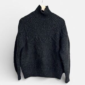 BATONER Japan Wool Fair Isle Aran Knit Mock Neck Sweater | Size 2 | Women’s M